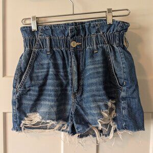 American Eagle paper bag style jean shorts